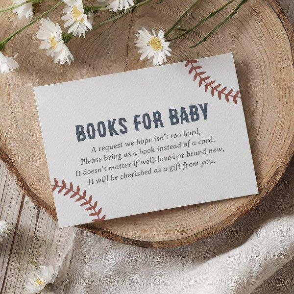 Baseball Baby Shower Books for Baby Enclosure Card