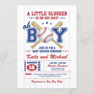 Baseball Boy Baby Shower Invitation