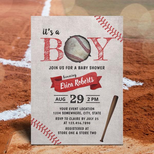 Baseball Boy Baby Shower Vintage Sport Theme