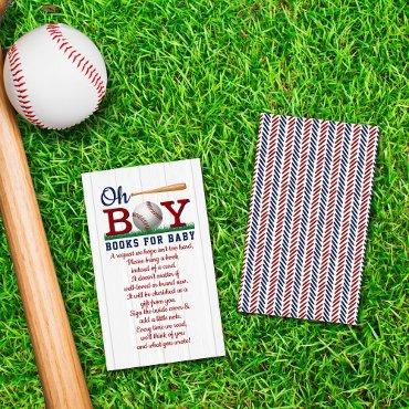 Baseball Boys Baby Shower Book Request Enclosure Card