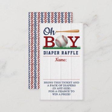 Baseball Boys Baby Shower Diaper Raffle Enclosure Card