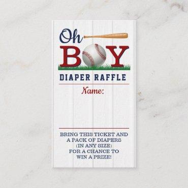 Baseball Boys Baby Shower Diaper Raffle Enclosure Card