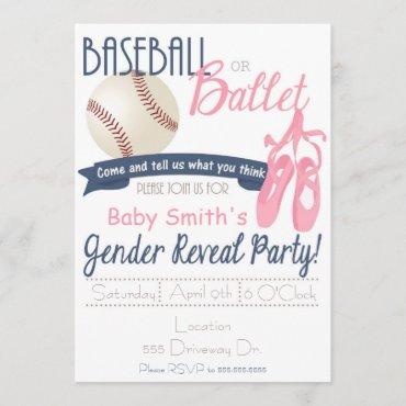 Baseball or Ballet Gender Reveal Cards