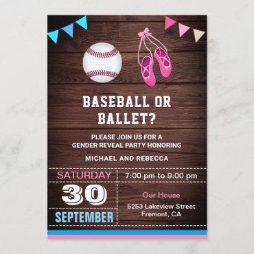 Baseball or Ballet Gender Reveal Party