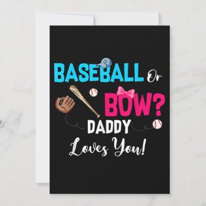 Baseball Or Bows Gender Reveal Party Daddy Loves Save The Date