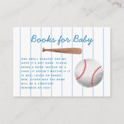 Baseball Sports Baby Shower Book Request Enclosure Card