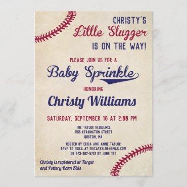 Baseball Themed Baby Sprinkle Invitations Cards