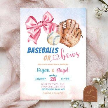 Baseballs or Bows Baby Gender Reveal