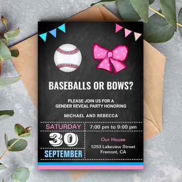 Baseballs or Bows Gender Reveal Party