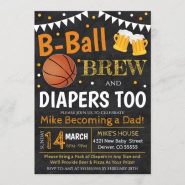 Basketball and Beer Baby Shower Invite
