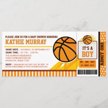 Basketball Ticket Pass Baby Shower Invitation