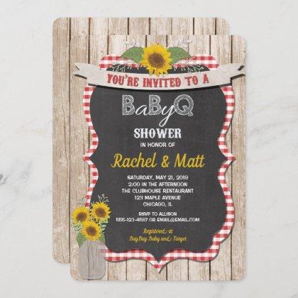 BBQ Baby Shower invitation Baby-Q picnic invite