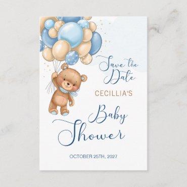 Bear Balloons Baby Shower Save the Date Enclosure Card