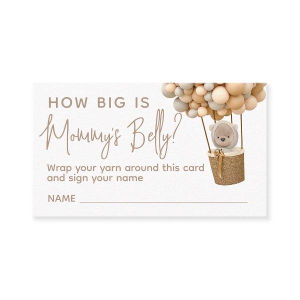 Bear Balloons Modern How Big Is Mommy's Belly game Enclosure Card