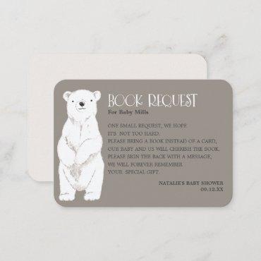 Bear Cub Neutral Taupe Baby Shower Book Request  Enclosure Card