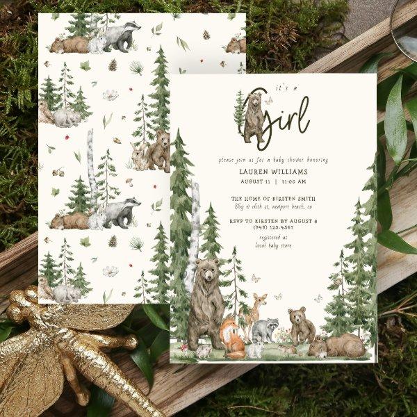 Bearly Wait Woodland Animals Girl Baby Shower