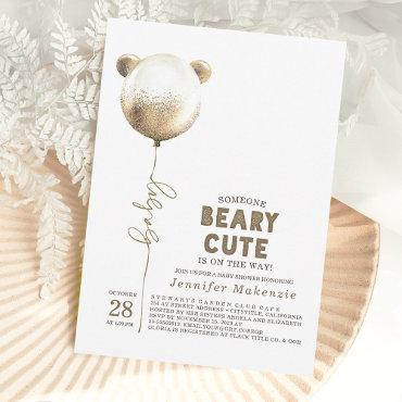 Beary Cute Gold Balloon Teddy Bear