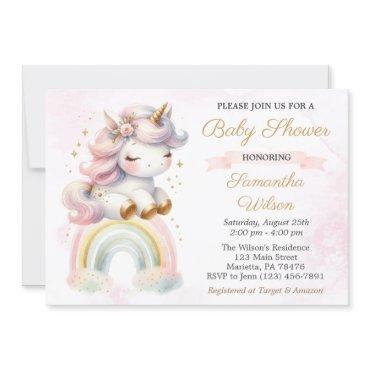 Beautiful Baby Unicorn and Rainbow