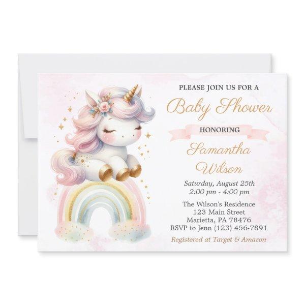 Beautiful Baby Unicorn and Rainbow