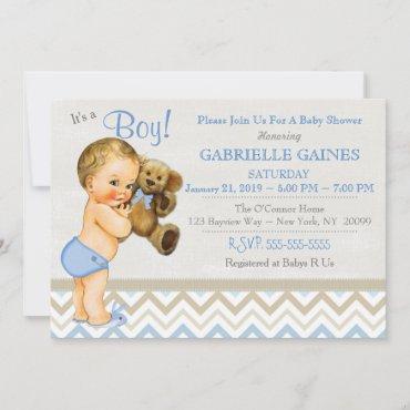 Beautiful Boy Baby Shower Invitation Personalized