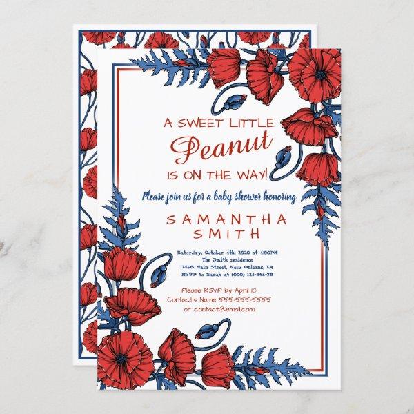 Beautiful Poppy Floral Personalized Baby Shower In