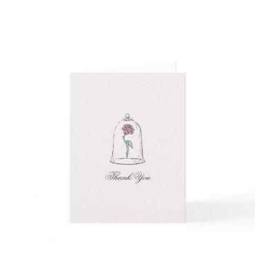 Beauty and the Beast | Enchanted Rose Baby Shower Thank You Card