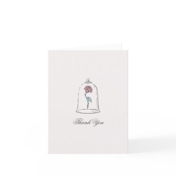 Beauty and the Beast | Enchanted Rose Baby Shower Thank You Card