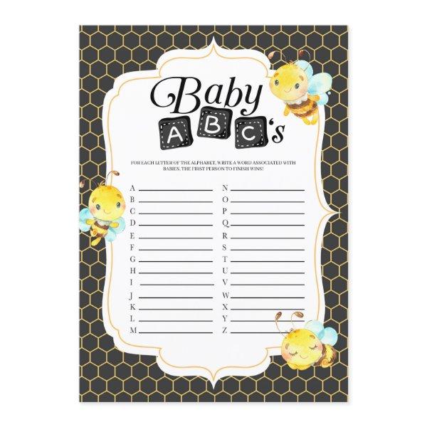 Bee Baby Shower Baby ABC's Game