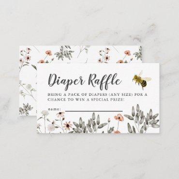 Bee Baby Shower Diaper Raffle Ticket Enclosure Card