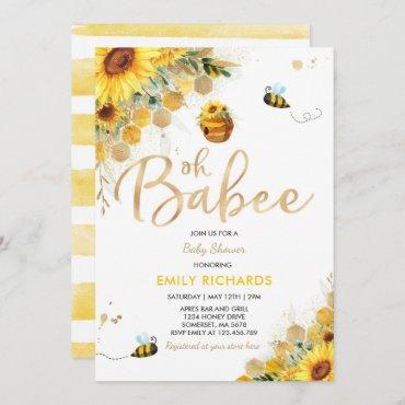 Bee Baby Shower Gender Neutral Floral Babee Shower
