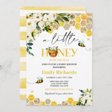 Bee Baby Shower Gender Neutral Little Honey  Invitation