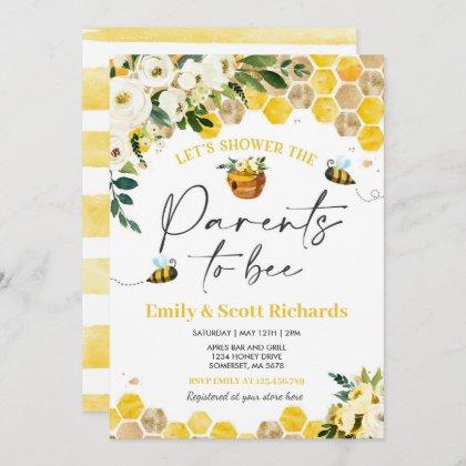 Bee Baby Shower Gender Neutral Parents To Bee Baby Invitation