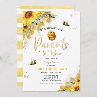 Bee Baby Shower Gender Neutral Parents To Bee Invitation