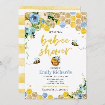 Bee Baby Shower Invitation Floral Babee Shower