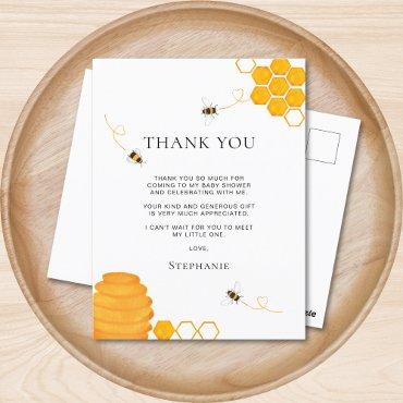 Bee Baby Shower Thank You  Postcard