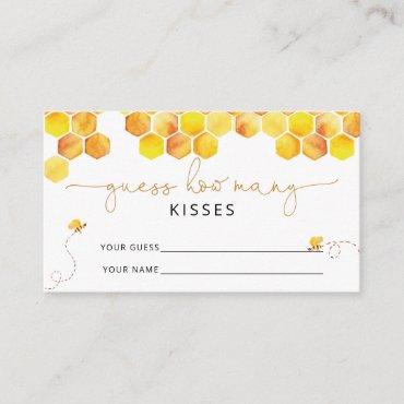 Bee guess how many kisses bridal game enclosure card