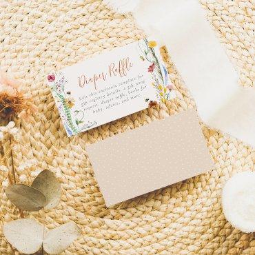 Bee Wildflower Boho Girl Baby Shower Enclosure Card