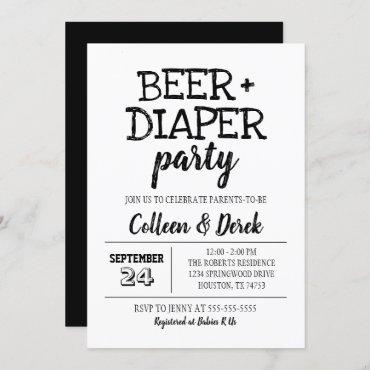 Beer & Diaper Party  | Black & White