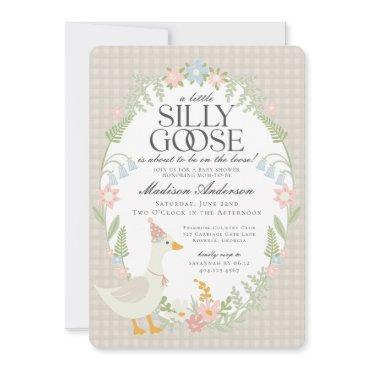 Beige Silly Goose Floral Gingham