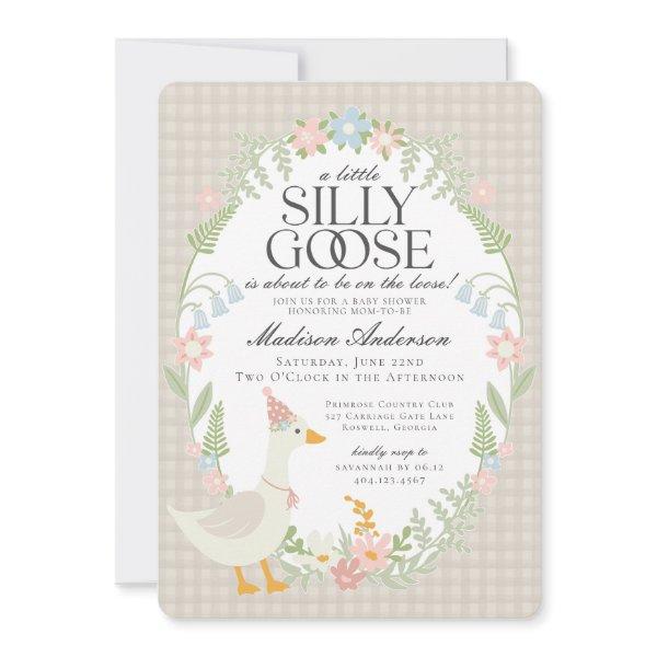 Beige Silly Goose Floral Gingham