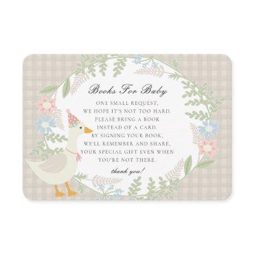 Beige Silly Goose Gingham Floral Books for Baby Enclosure Card