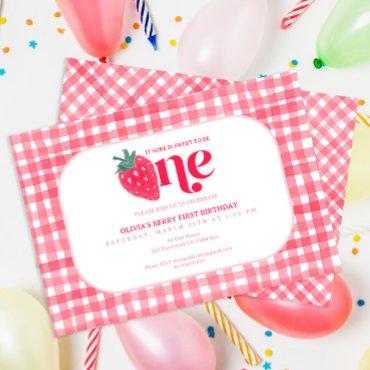 Berry First Birthday  – Watercolor Straw