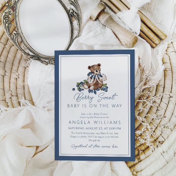 Berry Sweet Blueberry Bear Baby Boy Shower