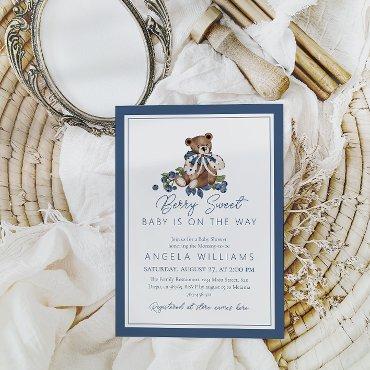 Berry Sweet Blueberry Bear Baby Boy Shower