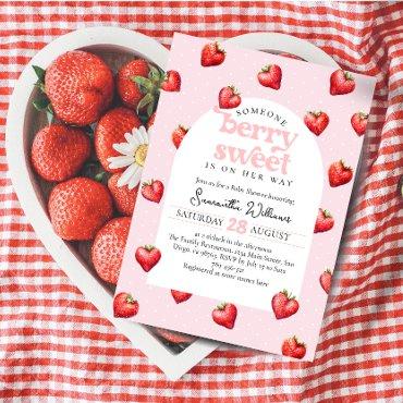 Berry Sweet Strawberry Heart Girl Baby Shower