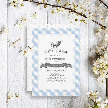 Bibs & Ribs Rustic Blue Gingham Co-Ed