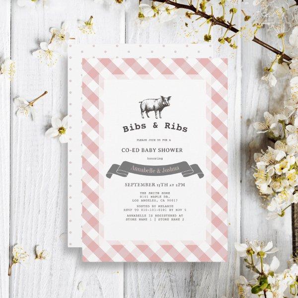 Bibs & Ribs Rustic Pink Gingham Co-Ed