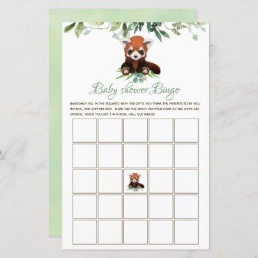 Bingo Baby Shower Game Red Panda Bear Budget