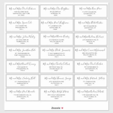 Black and White Wedding Guest Address Label