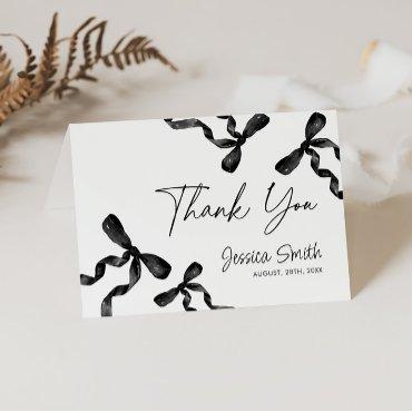 Black Bow  Thank You Card